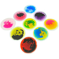 Kore Design Liquid Floor Tiles - Assorted Colors - Disc - 12" - Set of 9-Dance, play, and learn: These sensory Disc Tiles enclosed in liquid are durable, tear-resistant, and leak-resistant, ensuring resilience against games, dancing, and hopping. With a non-slip backing, they stay securely in place during play