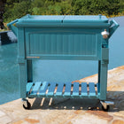 Permasteel 80 Quart Furniture Style Patio Cooler - Teal-4 Casters with 2 Locking