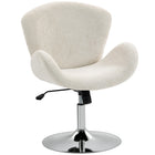 HOMCOM Swivel Desk Chair with Wide Seat - Butterfly Back - Cream White-Spacious 24.6" (62.5 cm) wide seat allows for various comfortable sitting positions