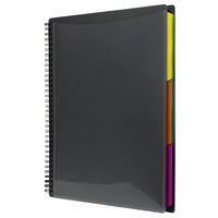 JAM Paper Plastic Multi Pocket Folder - 12 Pocket Organizer - Smoke Grey - 10 1/2 x 11 1/2-Colour: Smoke Grey