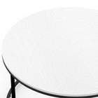 HOMCOM Wood Round Coffee Table with Modern Design - White-Material: Metal, Particle Board