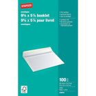 Staples Gummed White Booklet Envelopes - 5-7/8" x 9-5/8" - 100 Pack-Heavy 24 lb. white Kraft envelopes protect contents in the mail