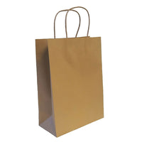 Wamaco Twisted Handle 100% Recycled Shopper Bags - 10" x 5" x 13-1/2" - Kraft - 100 Pack (14-5702K)-100% Recycled kraft, packaging for any retail products, adhered company logo stickers or ink stamp for advertising