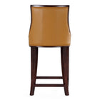 Manhattan Comfort Fifth Avenue 19" Traditional Faux Leather Upholstered Counter Stool - Camel and Dark Walnut - 2 Pack-22.5" L x 23" W x 39.5" H