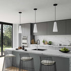 Modway Beacon 1-Light Pendant Light - Opal Black-Glass Cone Shade