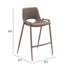 Zuo Desi Counter Stool - Brown/Walnut - Set of 2-8