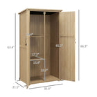 Outsunny Wooden Garden Shed - Natural-Ground stakes connect this backyard storage cabinet to the ground
