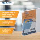 Davis Overlay D-Ring Suede Presentation Binder, 11" x 17", 1", White-Made of suede material