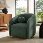Modway Holland Swivel Chenille Fabric Armchair - Pine-Plush Foam Padding and Spring Coil Support