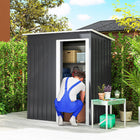 Outsunny Garden Storage Shed with Sliding Door and Sloped Roof - 5' x 3' - Black-Utilizes selected materials for stability and durability 