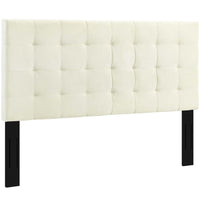Modway Paisley Tufted Upholstered Performance Velvet Full/Queen Headboard - Ivory-Elegant Biscuit Tufted Pattern