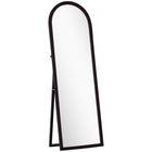 HOMCOM Arched Full Body Mirror - 21" W x 64" H - Brown Wood Grain-Full size mirror allows viewing of entire outfit effortlessly 