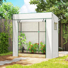 Outsunny Lean-to Tomato Greenhouse with PE Cover - White- Overlong cover, guy ropes and ground stakes make the greenhouse more stable and secure
 