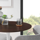 Modway Lippa 28" Round Wood Dining Table - White Cherry Walnut-Seats 2