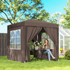 Outsunny 6.6' ft W x 6.6 ft L Pop Up Canopy Tent for Outdoor/Garden/Patio - Coffee-Powder coated steel frame construction in white finish to ensure long lasting use
