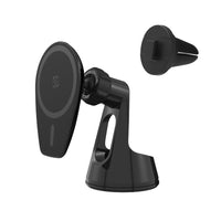 Scosche MagicMount Pro MS 3-in-1 Magnetic Phone Mount - Black-Holds iPhone models 12 and later using their circle of built-in MagSafe magnets