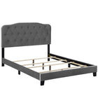 Modway Amelia Performance Velvet Queen Bed - Grey-Modern Bed Frame With Headboard