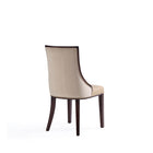 Manhattan Comfort Fifth Avenue 18.5" Traditional Faux Leather and Velvet Upholstered Dining Chair - Tan - Set of 2-Delivered to you Fully Assembled! No Assembly Required