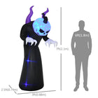 Outsunny 7' Inflatable Ghost with Horns Halloween Decoration-Waterproof polyester cloth (certified IP44) is suited for indoor and outdoor use