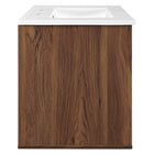 Modway Transmit 30" Wall-Mount Bathroom Vanity - Walnut/White-Soft-Close Doors