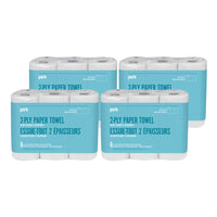 Perk 2-Ply Paper Towel - 160 Sheets/Roll - 6 Rolls/Pack - 4 Packs/Box-2-ply sheets for maximum absorbency