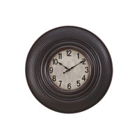 Monarch Specialties Clocks 20" Round Wall Clock - Antique Brown-Trendy with a vintage vibe, this 20" round wall clock in a stylish antique brown finish fits seamlessly in transitional style home decors