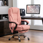 Vinsetto Massage Reclining Office Chair with Adjustable Height and Footrest - Pink-Take a break and stretch out with a 135° recline angle and footrest