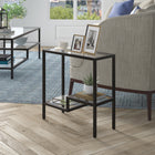 Hudson&Canal Lovett 24"W Rectangular Side Table - Blackened Bronze-Clean with a soft, dry cloth and no harsh chemicals or abrasive cleaning materials
