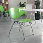 Flash Furniture HERCULES Series Green Plastic Stack Chair with Titanium Frame-Polypropylene Material