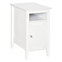 HOMCOM Narrow Side Table - White-Modern decor fits the living room, bedroom, office, and dorm use 