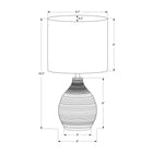 Monarch Specialties 17" H Contemporary Table Lamp - Ivory Resin / Ivory / Cream Shade-Easily control the lighting with the convenient on/off turn knob switch that operates up to a 60W bulb (not included)