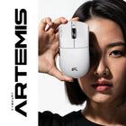 Cybeart Artemis Ultra-Light Tri-Mode Wireless Mouse - White-Tri-Mode (Bluetooth / 2.4GHz / USB-C) ensures seamless switching and ultra-low latency on any device