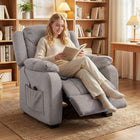HOMCOM Massage Recliner with Quiet Motor - Brown-Soft, skin-friendly velvet-feel upholstery resists pet scratches avoids fur cling and cleans easily