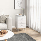 HOMCOM Night Stands with Round Handles for Bedroom - White - Set of 2-Maximum load 20kg, easy to assemble