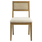Modway Nimba Faux Rattan Fabric Dining Chairs - Heathered Weave Ivory - 2 Pack-9