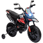 Qaba 12V Aprilia Licensed Battery-Powered Kids Electric Motorcycle - Red-Aprilia authorization enhances the bike's authenticity and appeal 