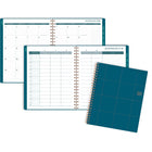 Cambridge 2026-27 Navy Grid Teacher Weekly/Monthly Planner - 11"x 9"  - Bilingual-Twin coil binding
