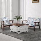 HOMCOM Loveseat Sofa with Rubber Wood Legs - Multicolour-Solid rubber wood legs give it a solid base