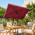 Outsunny Adjustable-Tilt Patio Umbrella - 6.5'x4' - Red-6.5'x4' (198 x 130 cm) canopy for complete shade in any park, garden, balcony or other outdoor spaces