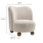 Modway Monroe Boucle Fabric Accent Chair - Coral Walnut-Soft Aesthetic with Rounded Contours