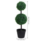 Outsunny 2 Ball Topiary Tree - Dark Green-Robust nursery pots provide stable bases 