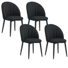 HOMCOM Dining Chairs with Metal Legs for Kitchen - Black - Set of 4-Set of four chairs enhances matching home décor