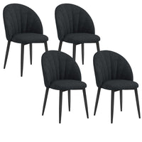 HOMCOM Dining Chairs with Metal Legs for Kitchen - Black - Set of 4-Set of four chairs enhances matching home décor