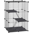 PawHut 41" H 39-Panel Small Animal Cage with Ramps-Suit for small animals like kitten and ferrets, not suitable for hamster and rat 