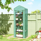 Outsunny 5 Tier Mini Greenhouse- Large zippered roll-up door to ensure good ventilation and manage plants easily
 
