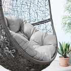 Modway Encase Outdoor Patio Rattan Swing Chair - Grey Grey-Waterproof Cushion Covers