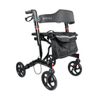 BIOS Living Onyx Rollator - 21.5" -Cross-folding frame allows for side to side folding and can stand independently in the folded position