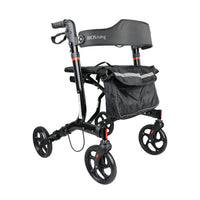 BIOS Living Onyx Rollator - 21.5" -Cross-folding frame allows for side to side folding and can stand independently in the folded position