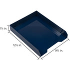 JAM Paper Stackable Paper Organizer Trays - Navy Blue - 2 Pack-Quantity: 2 Stack-able Trays per Pack | Can be stacked to maximize space & keep your desk organized