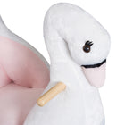 Qaba Baby Swan Design Rocking Horse - White-Required 3 x LR44 batteries (included) 